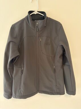 The North Face Jacket Womens Large Black WindWall Softshell Hooded Fleece Lined